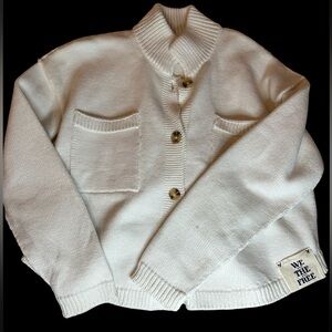 We The Free Women' Oversized Cream Cardigan Size M